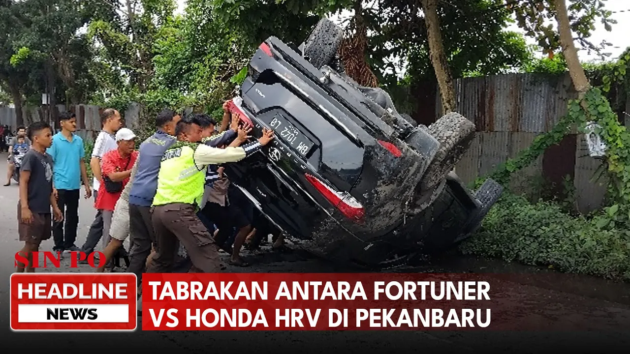 Tabrakan Antara Fortuner Vs Honda HRV Di Pekanbaru