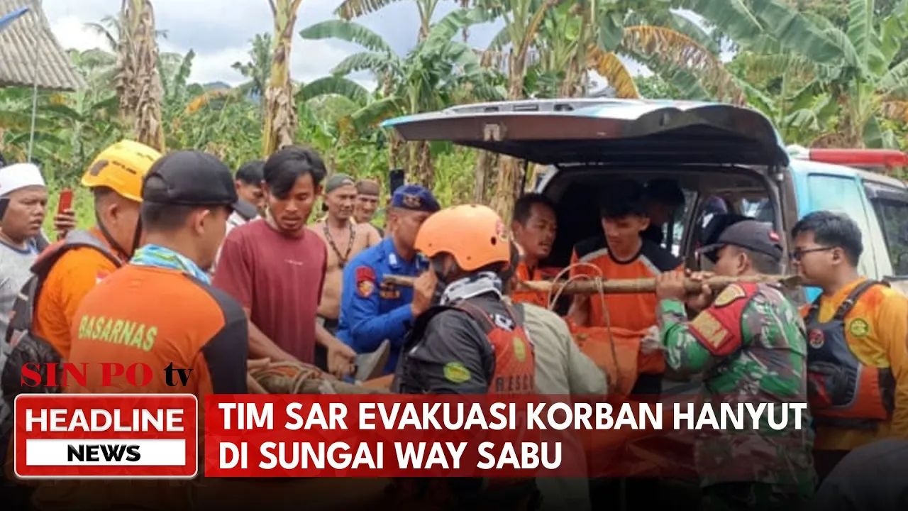 Tim SAR Evakuasi Korban Hanyut Di Sungai Way Sabu