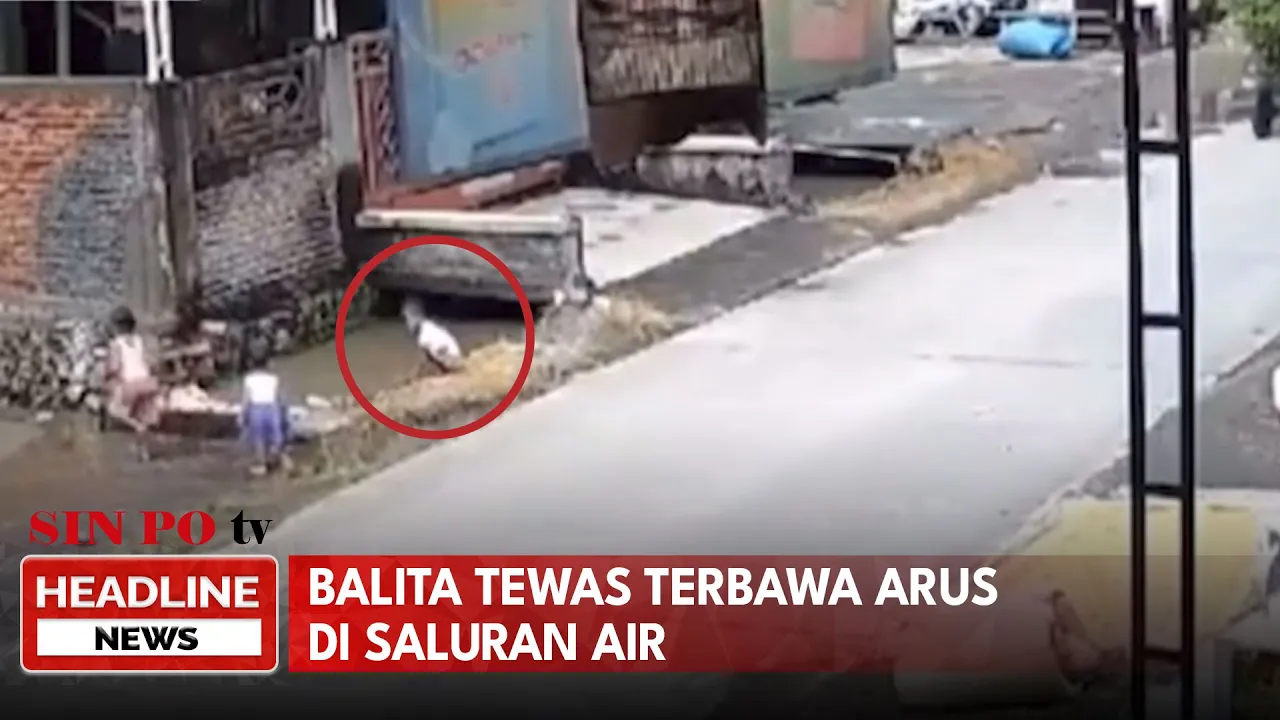 Balita Tewas Terbawa Arus di Saluran Air