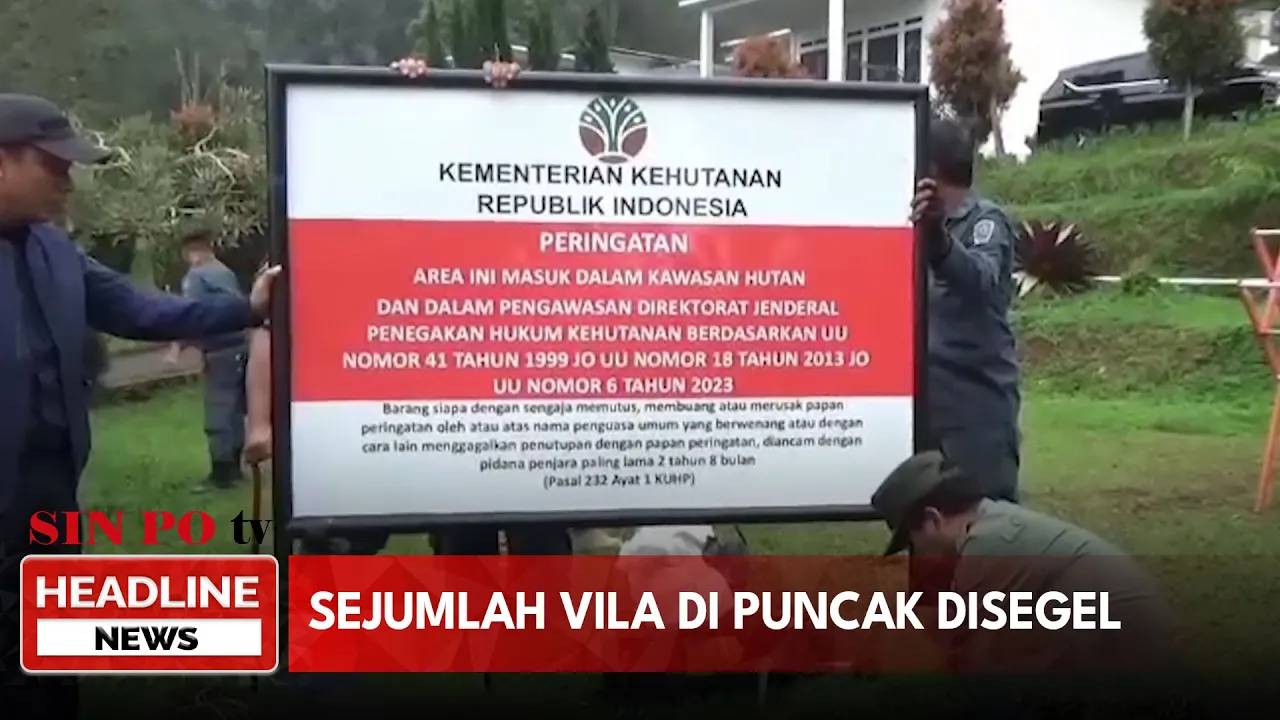 Berdiri Di Kawasan Hutan Produksi 4 Vila Di Puncak Disegel Kementerian Kehutanan