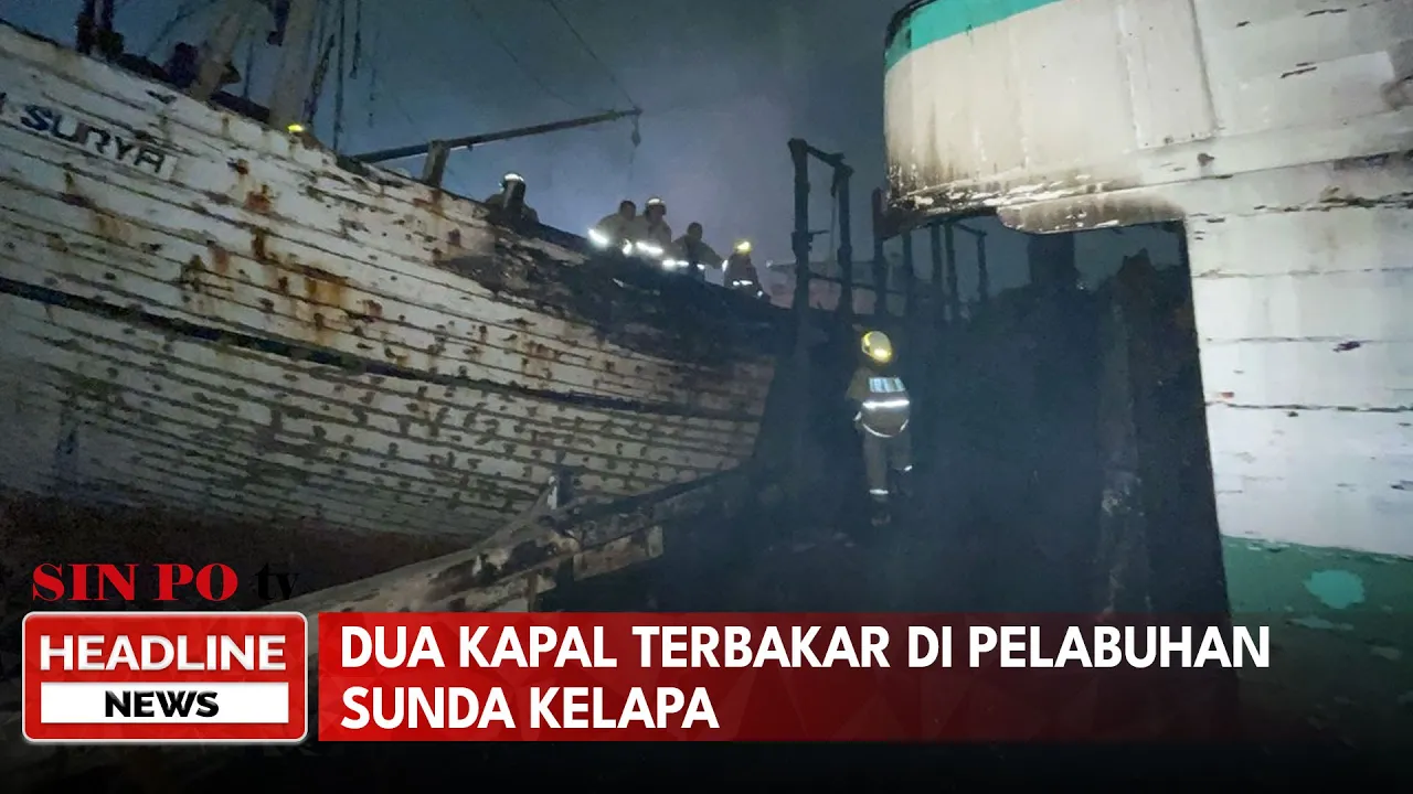 Dua Kapal Terbakar Di Pelabuhan Sunda Kelapa