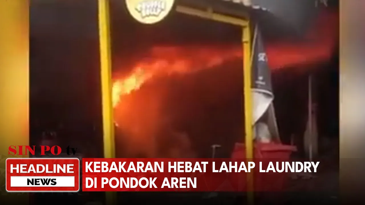 Kebakaran Hebat Lahap Laundry di Pondok Aren