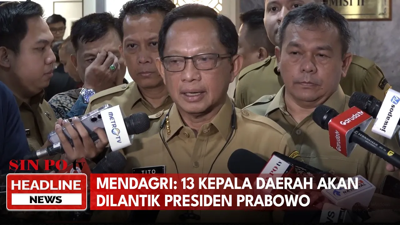 Mendagri: 13 Kepala Daerah Akan Dilantik Presiden Prabowo