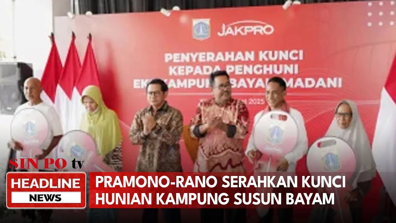 Pramono-Rano Serahkan Kunci Hunian Kampung Susun Bayam