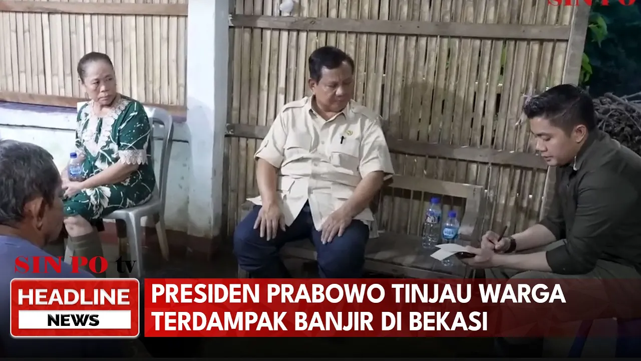 Presiden Prabowo Tinjau Warga Terdampak Banjir Di Bekasi