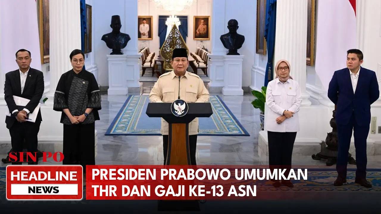 Presiden Prabowo Umumkan THR dan Gaji Ke-13 ASN