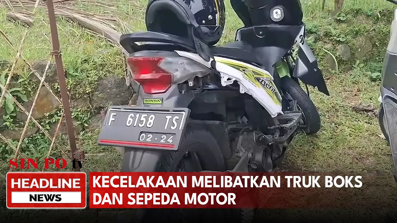 Kecelakaan Melibatkan Truk Boks dan Sepeda Motor
