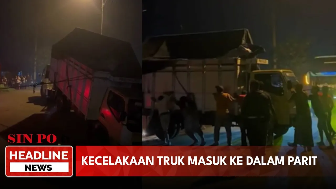 Kecelakaan Truk Masuk ke Dalam Parit