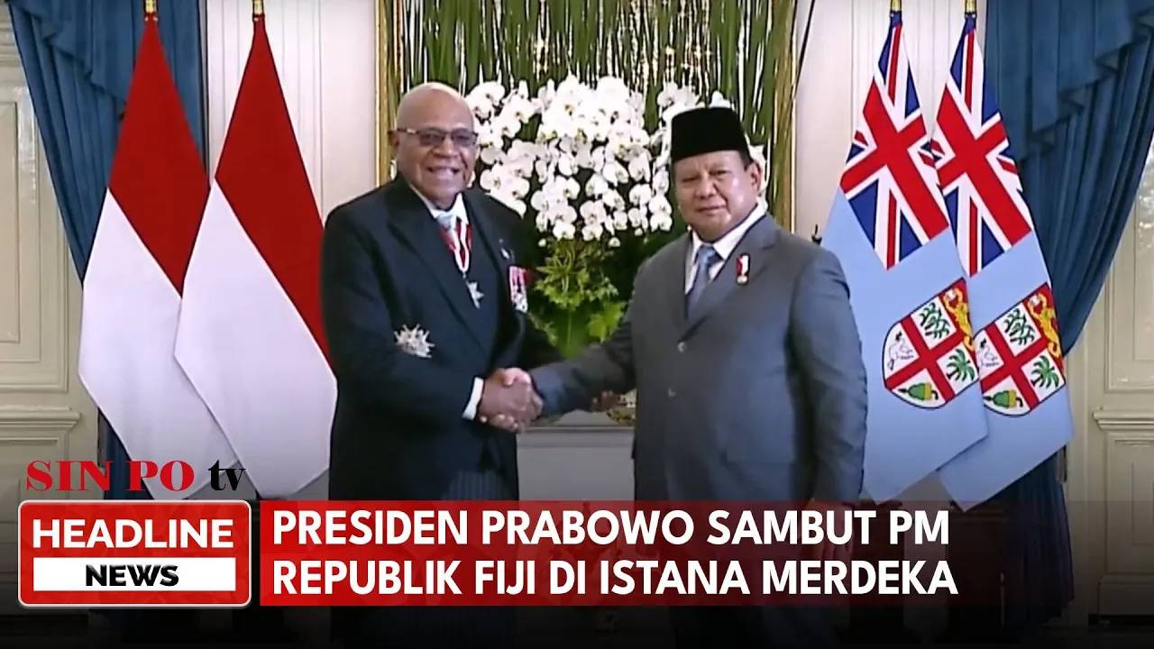 Presiden Prabowo Sambut PM Republik Fiji di Istana Merdeka