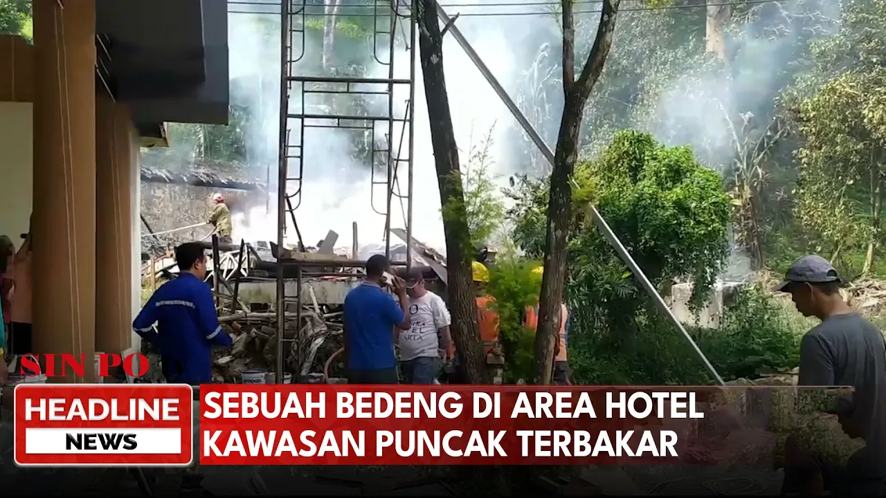 Sebuah Bedeng Di Area Hotel Kawasan Puncak Terbakar