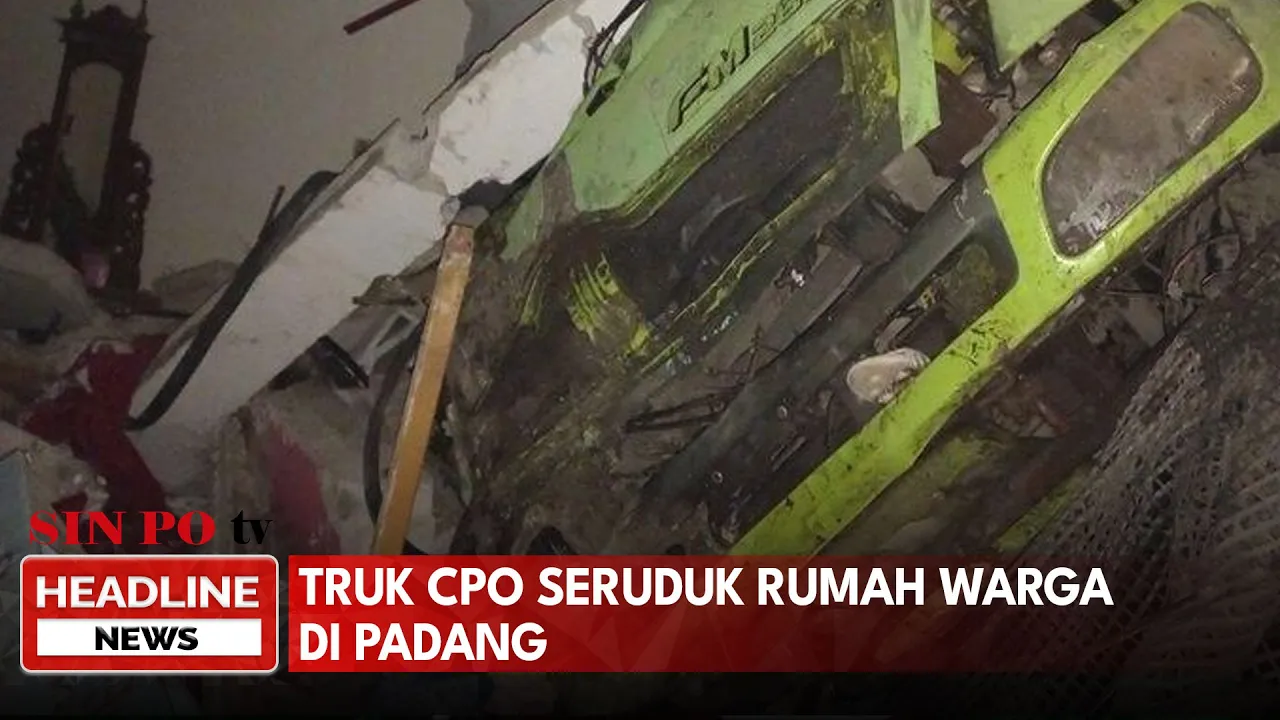 Truk CPO Seruduk Rumah Warga di Padang