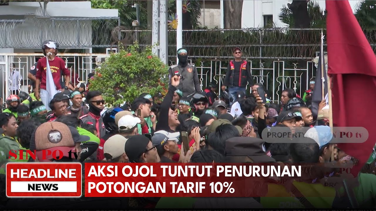Aksi Ojol Tuntut Penurunan Potongan Tarif 10%