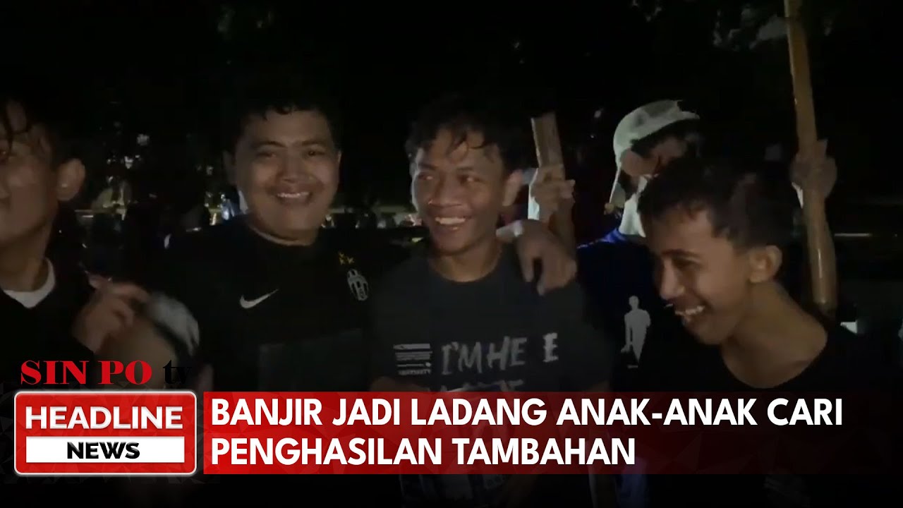 Banjir Jadi Ladang Anak-Anak Cari Penghasilan Tambahan