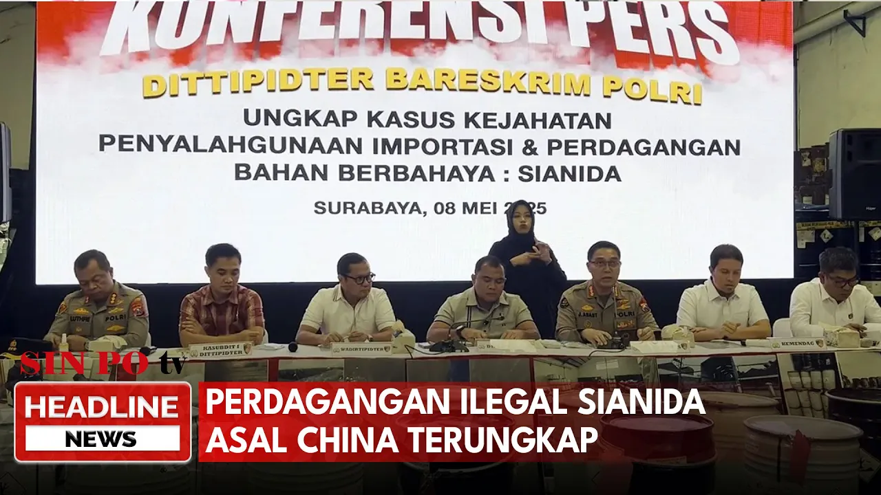 Bareskrim Polri Ungkap Perdagangan Ilegal Sianida Asal China