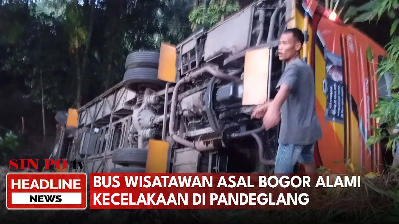 Bus Wisatawan Asal Bogor Alami Kecelakaan di Pandeglang