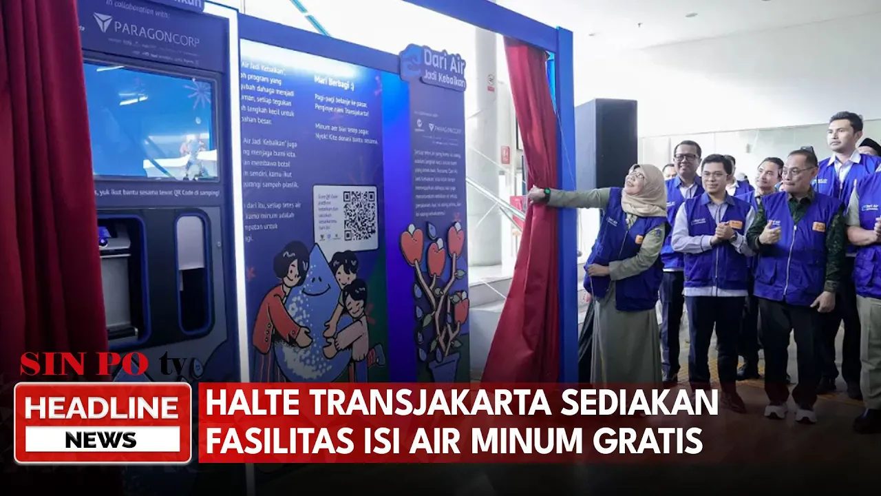 Halte Transjakarta Sediakan Fasilitas Isi Air Minum Gratis