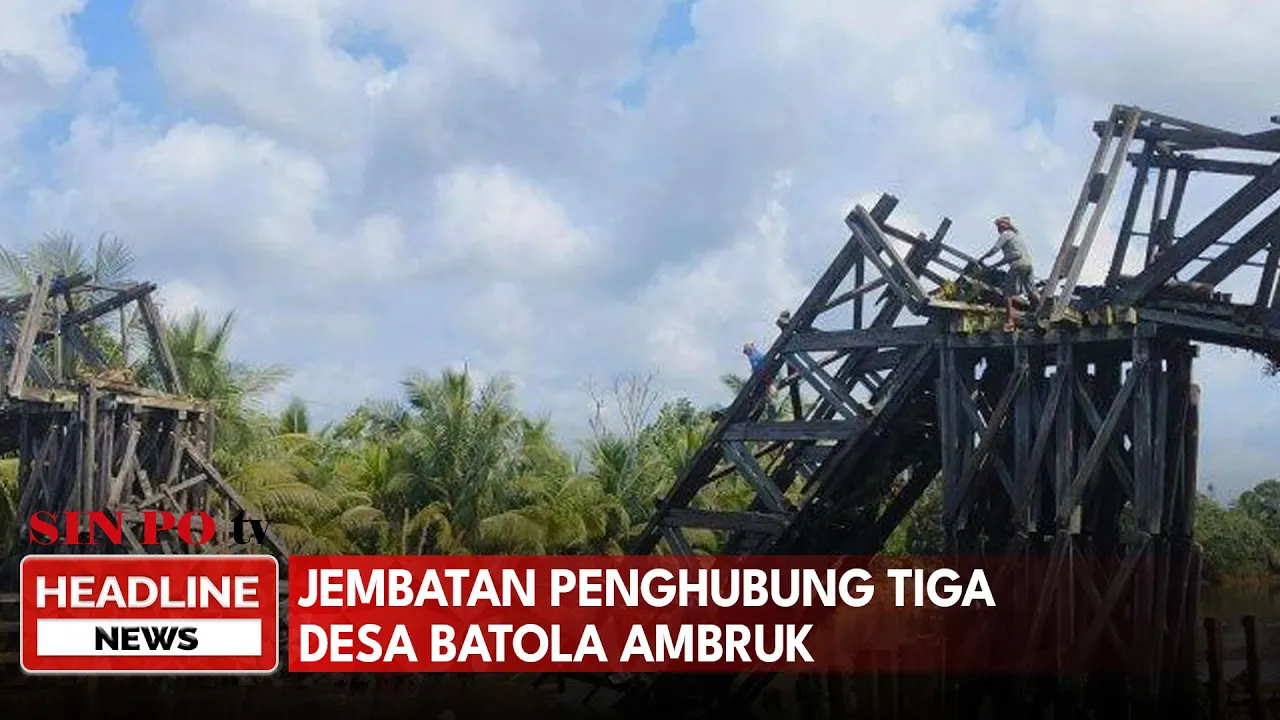 Jembatan Penghubung Tiga Desa Batola Ambruk
