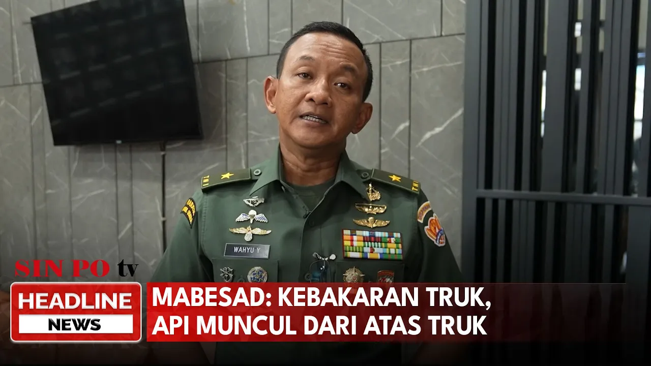 Mabesad: Kebakaran Truk, Api Muncul Dari Atas Truk