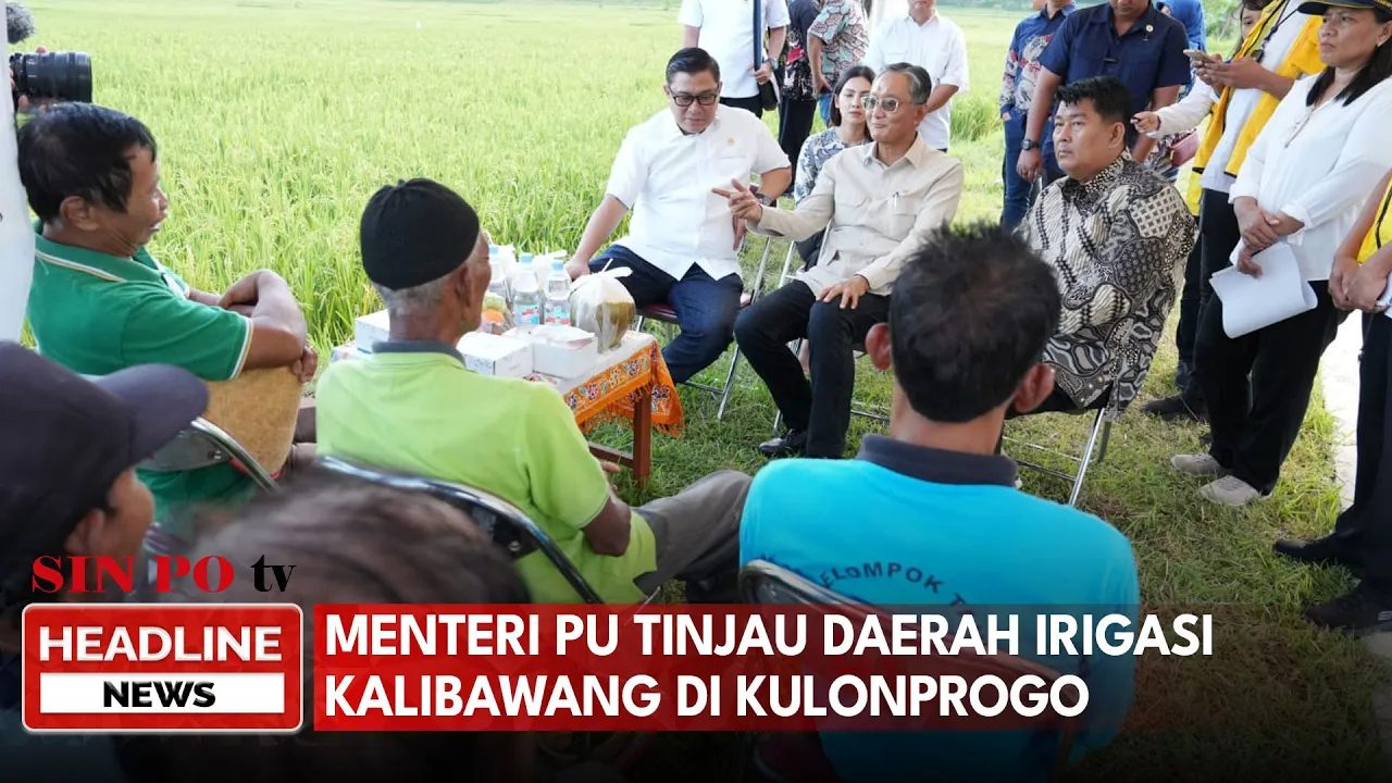 Menteri PU Tinjau Daerah Irigasi Kalibawang Di Kulonprogo