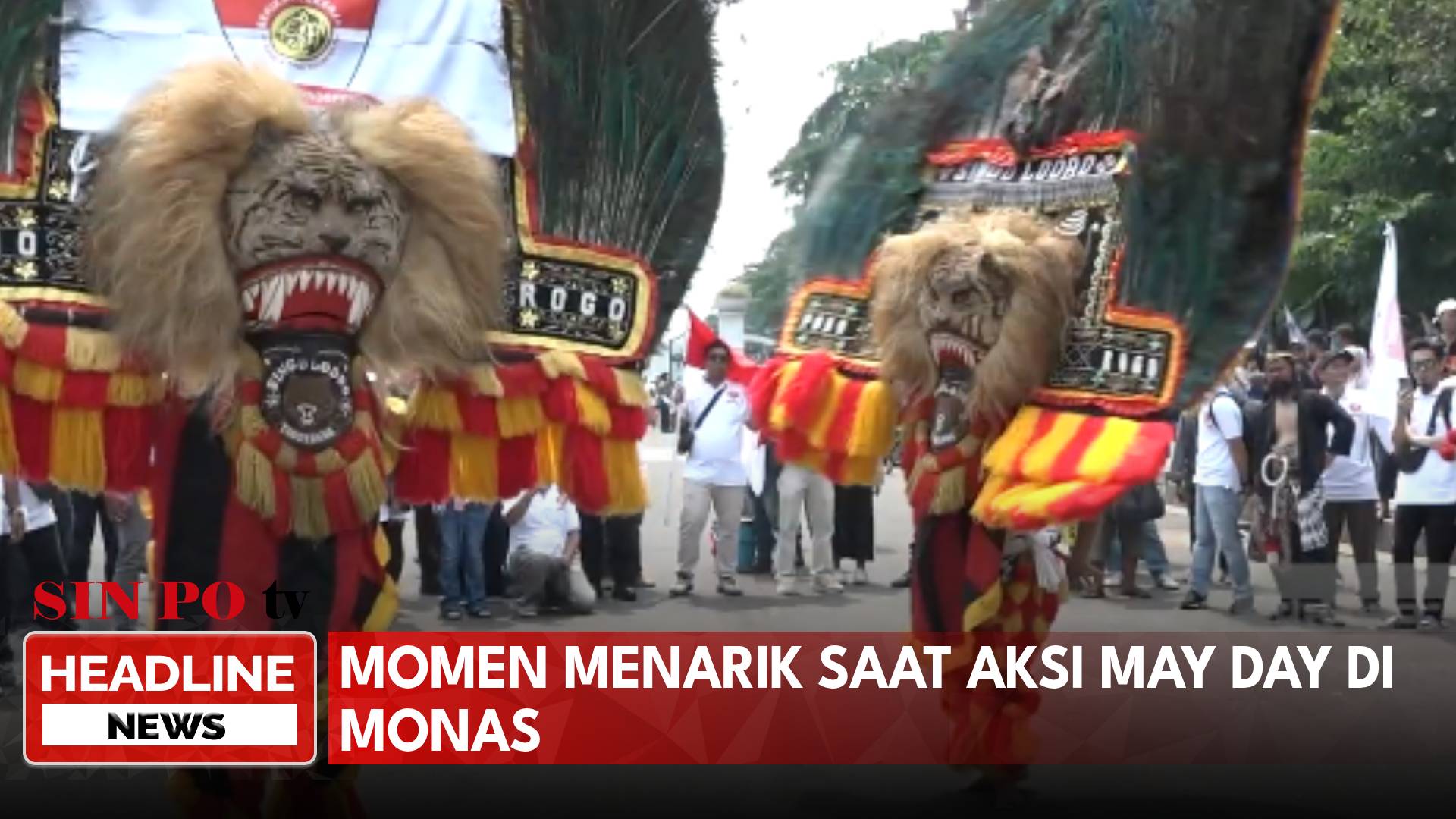 Momen Menarik Saat Aksi May Day di Monas