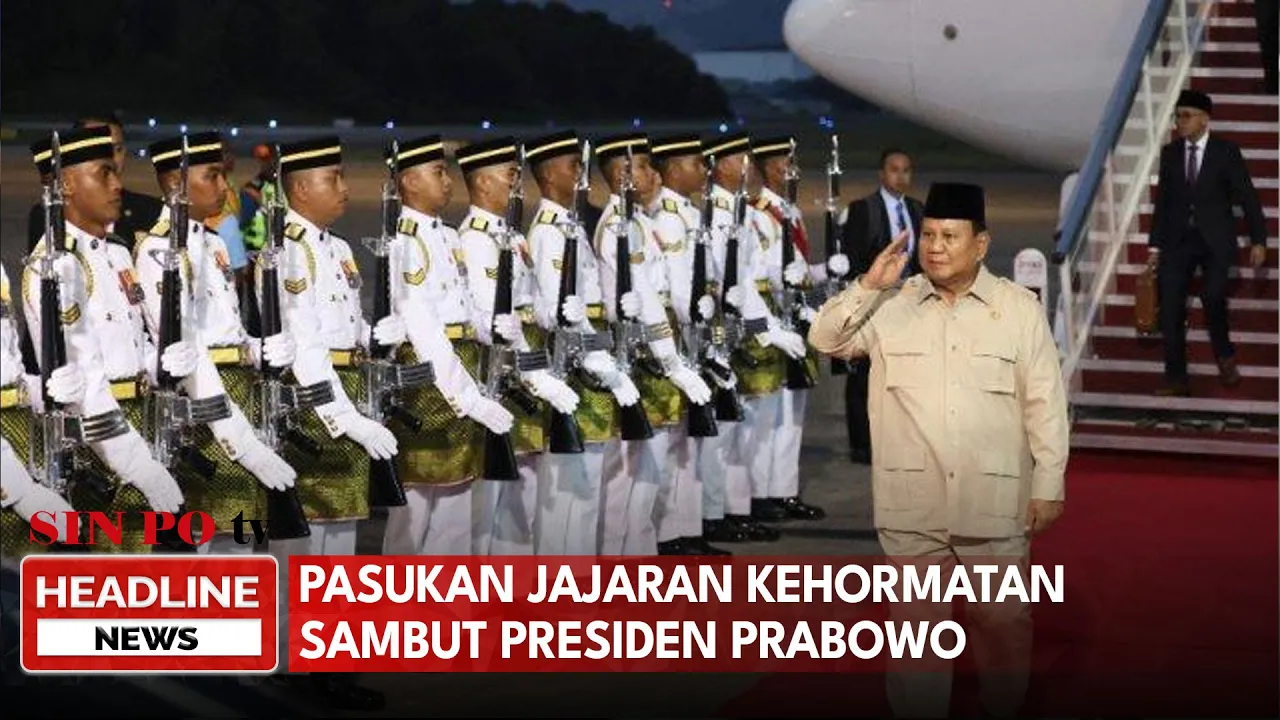 Pasukan Jajaran Kehormatan Sambut Presiden Prabowo di Malaysia