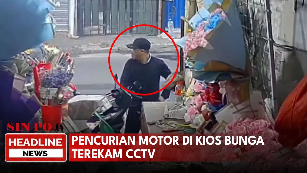 Pencurian Motor di Kios Bunga Terekam CCTV