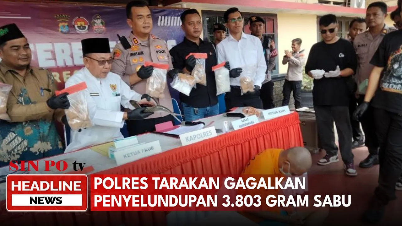 Polres Tarakan Gagalkan Penyelundupan 3.803 Gram Sabu