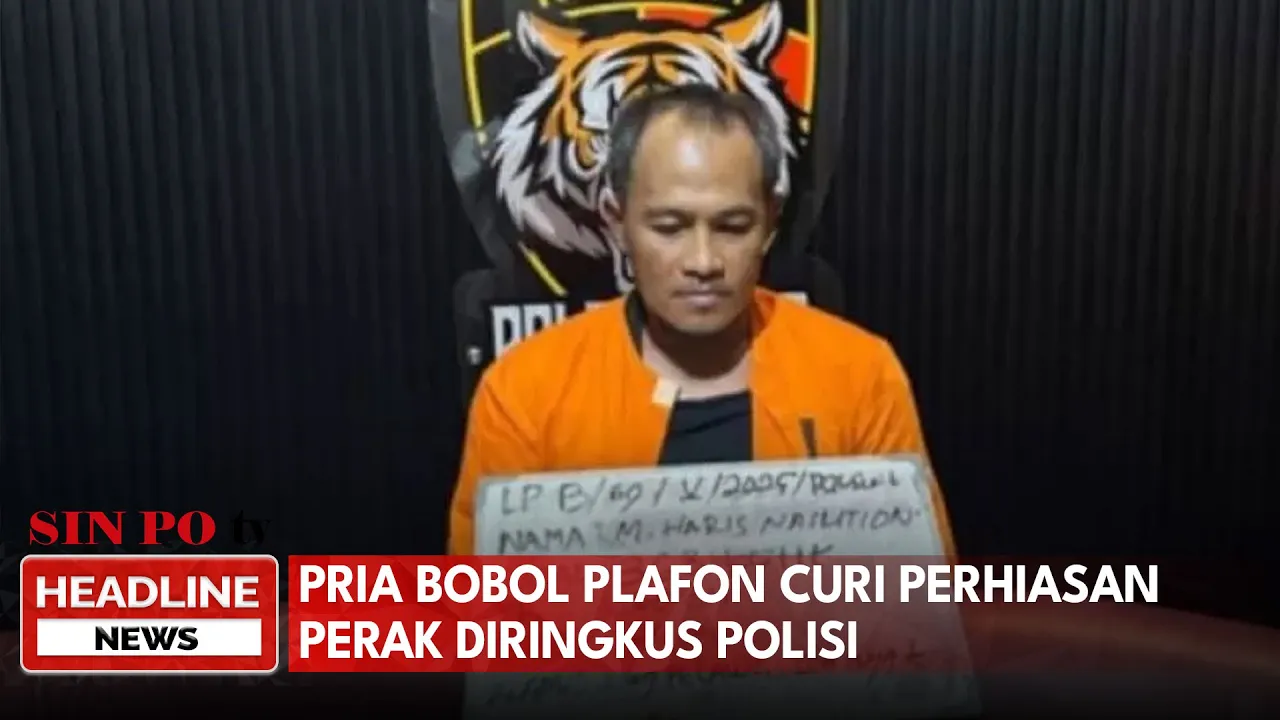 Pria Bobol Plafon Curi Perhiasan Perak, Diringkus Polisi