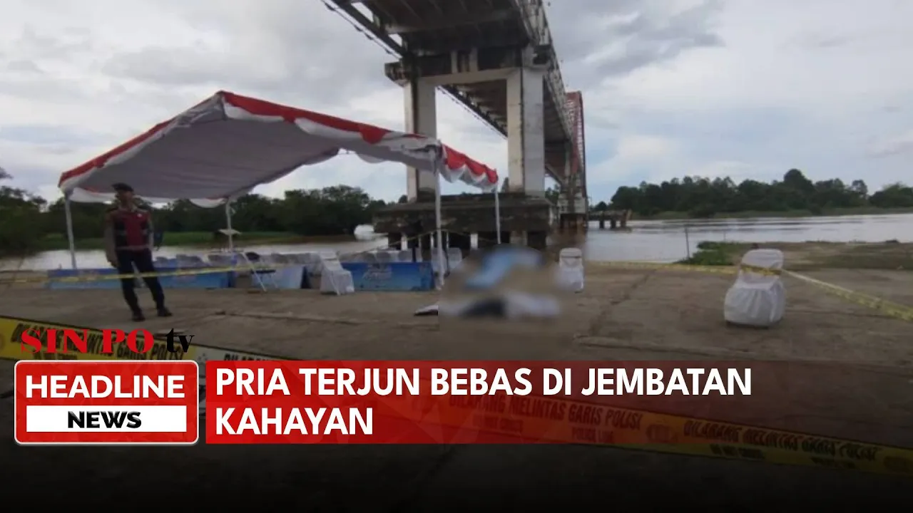 Pria Terjun Bebas di Jembatan Kahayan