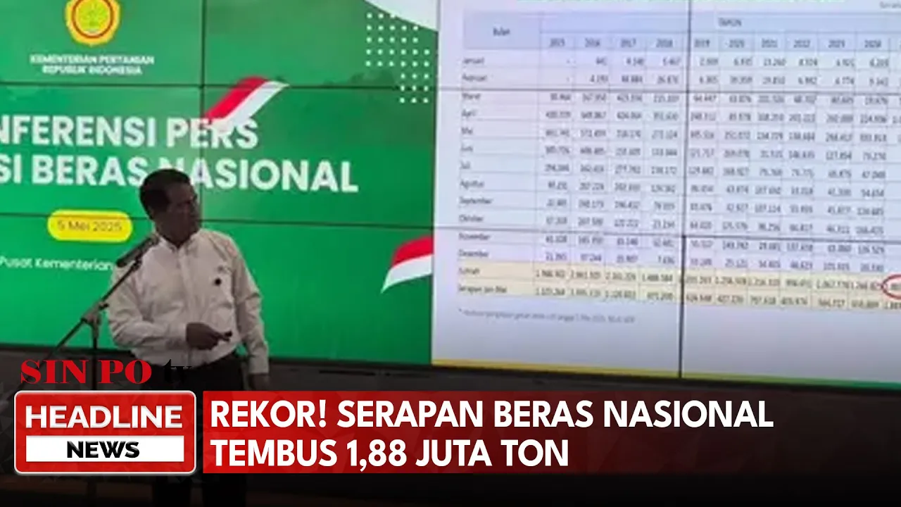 Rekor! Serapan Beras Nasional Tembus 1,88 Juta Ton