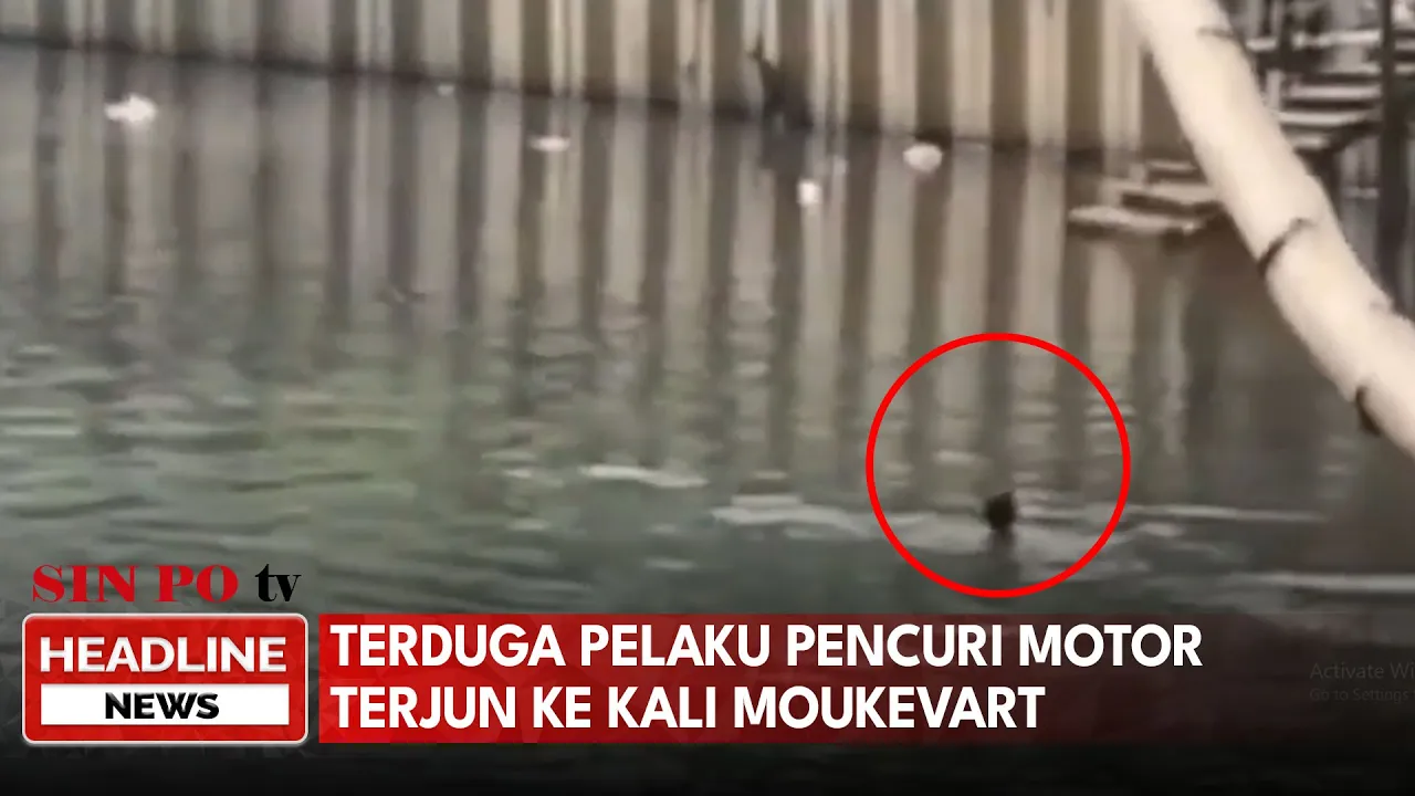 Terduga Pelaku Pencuri Motor Terjun ke Kali Moukevart