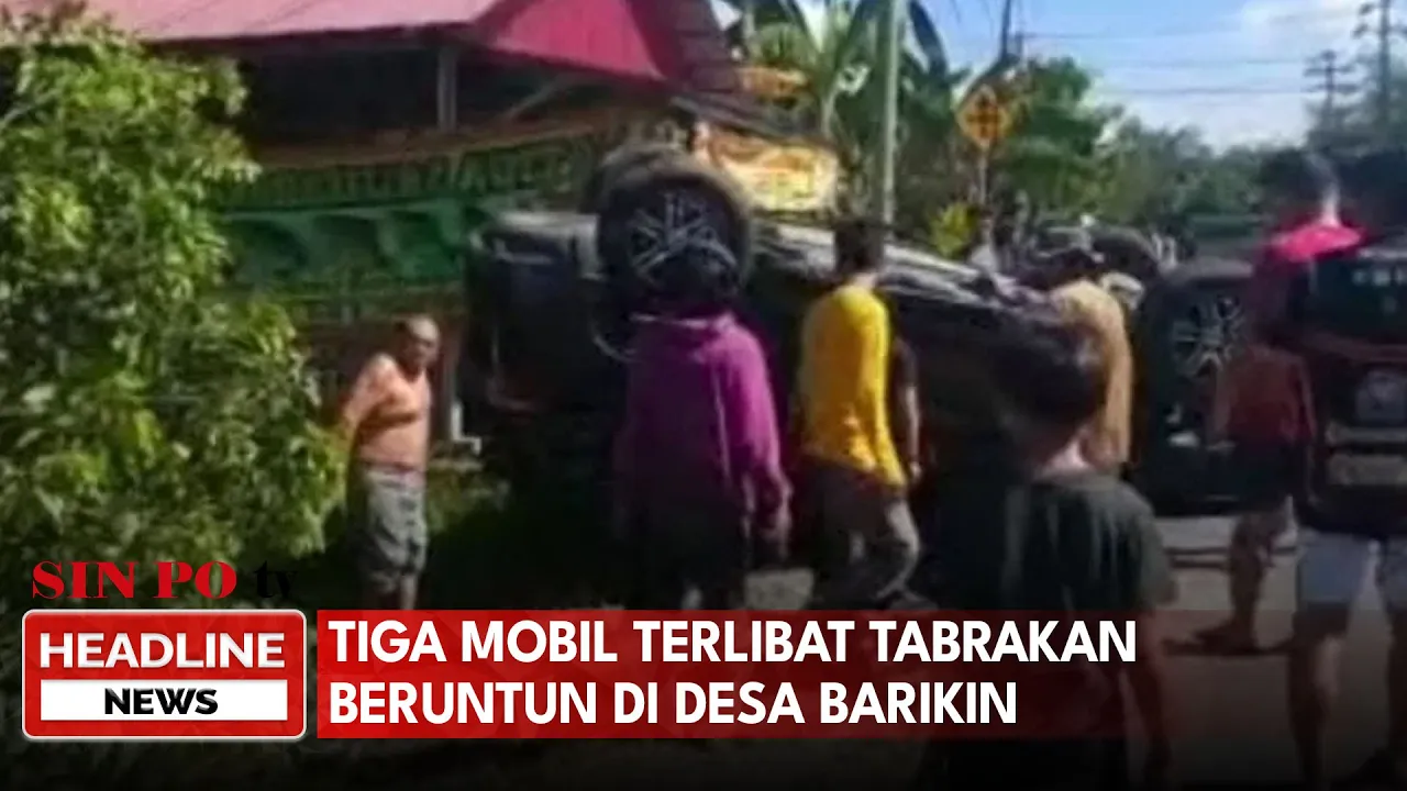 Tiga Mobil Terlibat Tabrakan Beruntun Di Desa Barikin