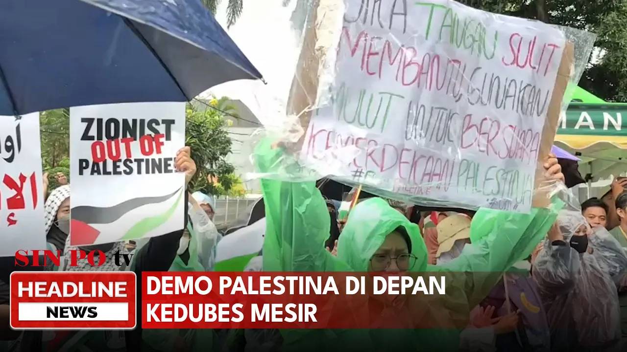 Demo Palestina Digelar di Depan Kedubes Mesir
