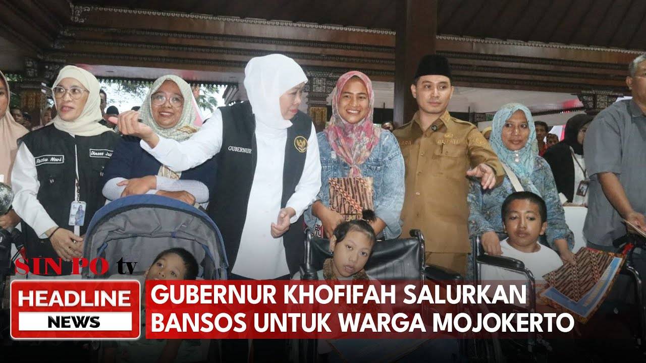 Gubernur Khofifah Salurkan Bansos untuk Warga Mojokerto