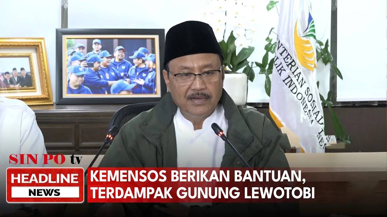 Kemensos Berikan Bantuan, Terdampak Gunung Lewotobi