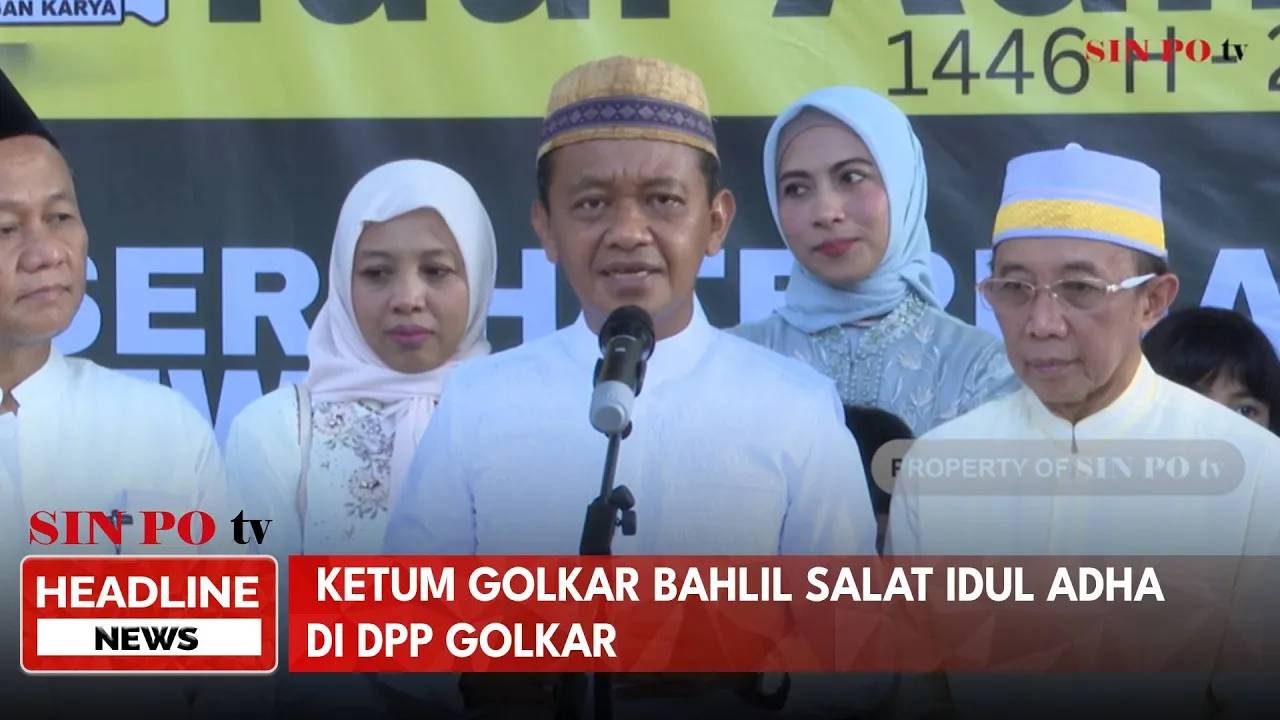 Ketum Golkar Bahlil Salat Idul Adha Di DPP Golkar