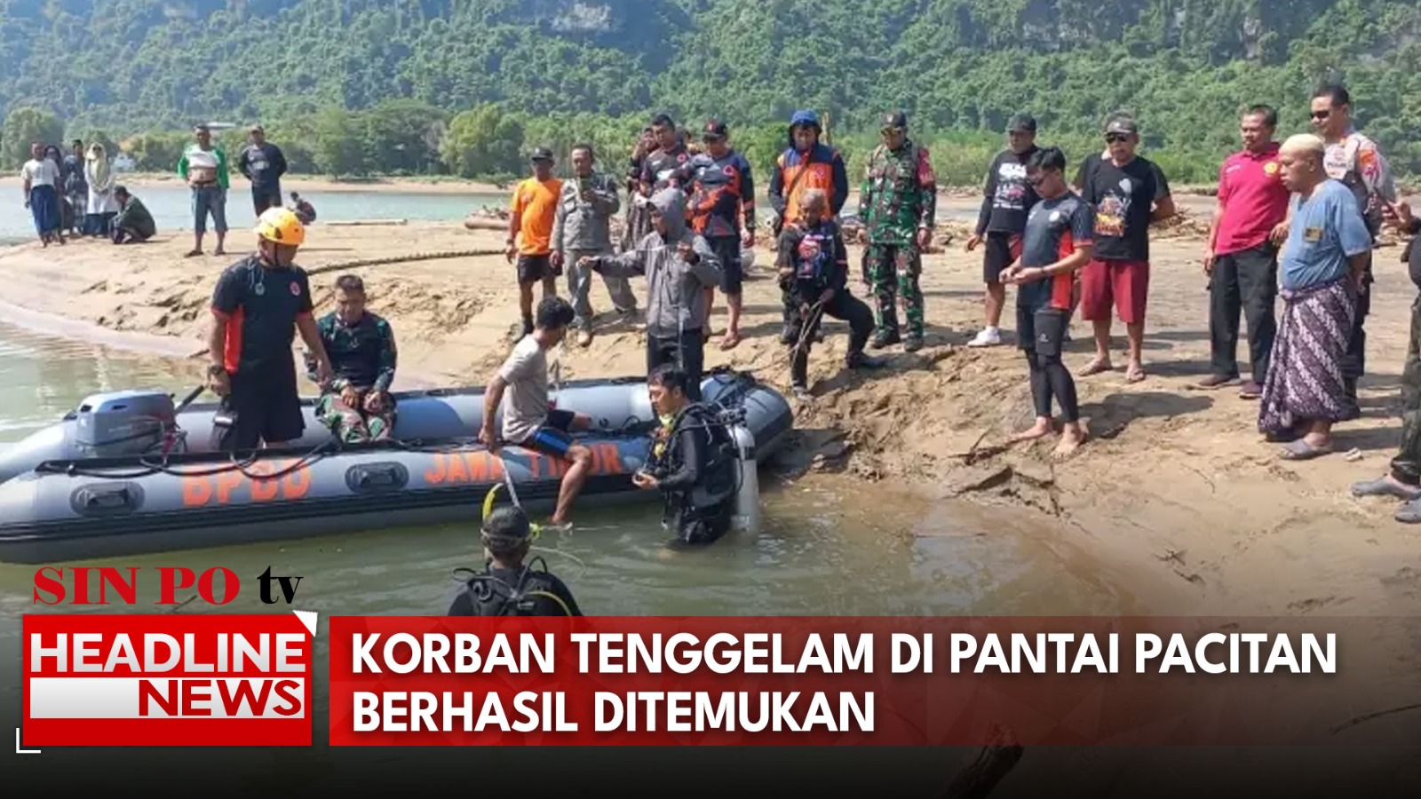 Korban Tenggelam di Pantai Pacitan Berhasil Ditemukan