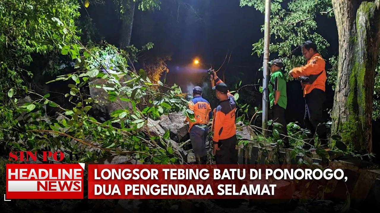Longsor Tebing Batu di Ponorogo, Dua Pengendara Selamat