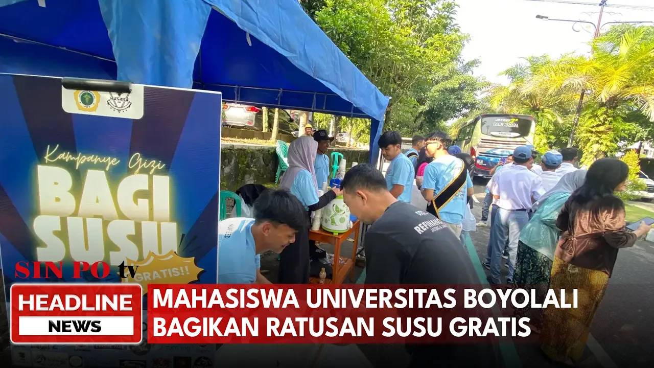 Mahasiswa Universitas Boyolali Bagikan Ratusan Susu Gratis
