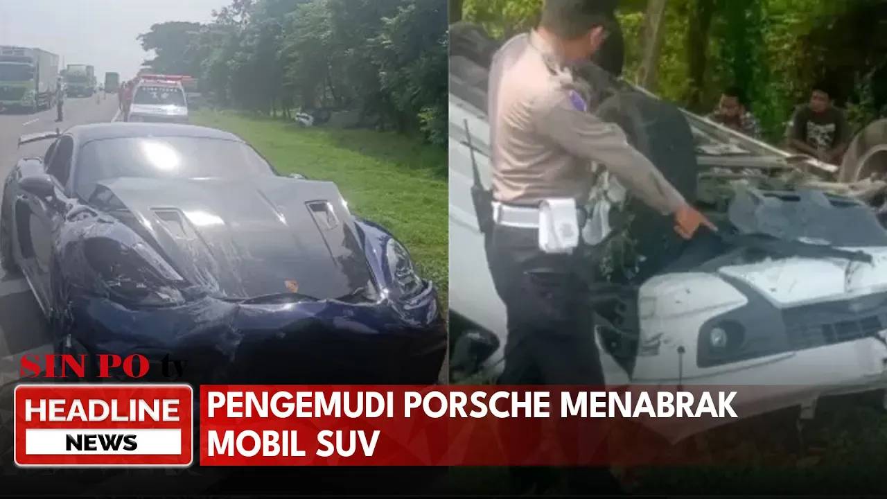 Pengemudi Porsche Menabrak Mobil SUV