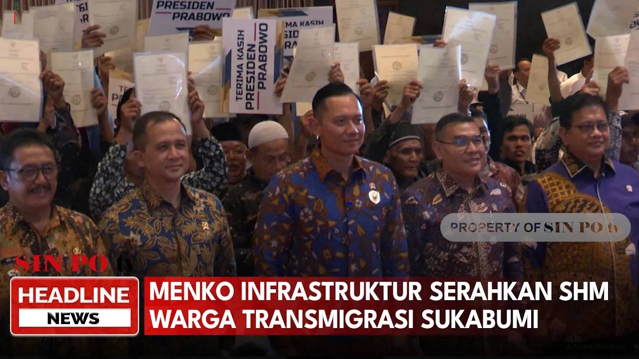Penyerahan SHM Warga Transmigrasi Lokal Sukabumi