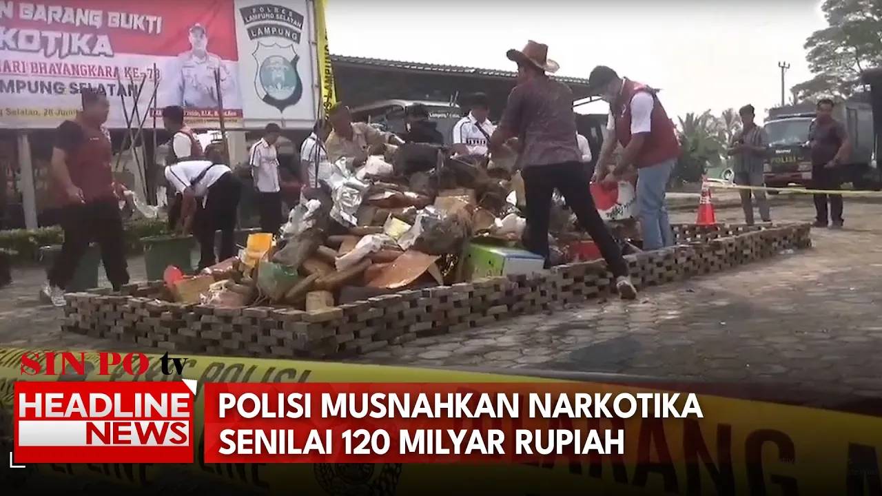 Polisi Musnahkan Narkotika Senilai 120 Miliar Rupiah