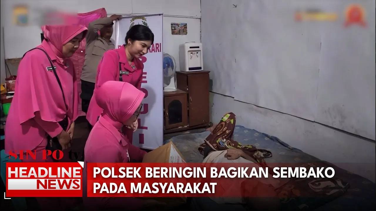 Polsek Beringin Bagikan Sembako pada Masyarakat