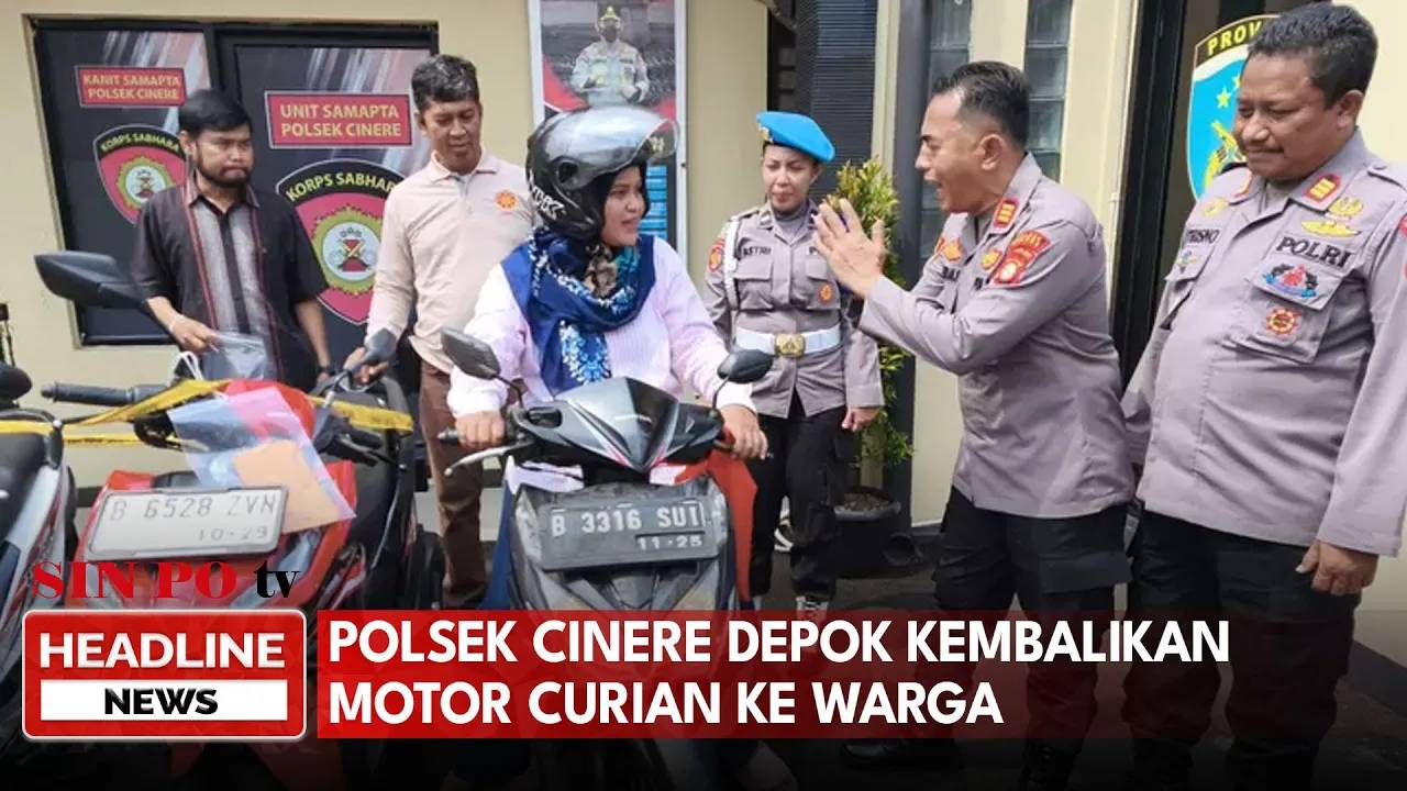 Polsek Cinere Depok Kembalikan Motor Curian Ke Warga