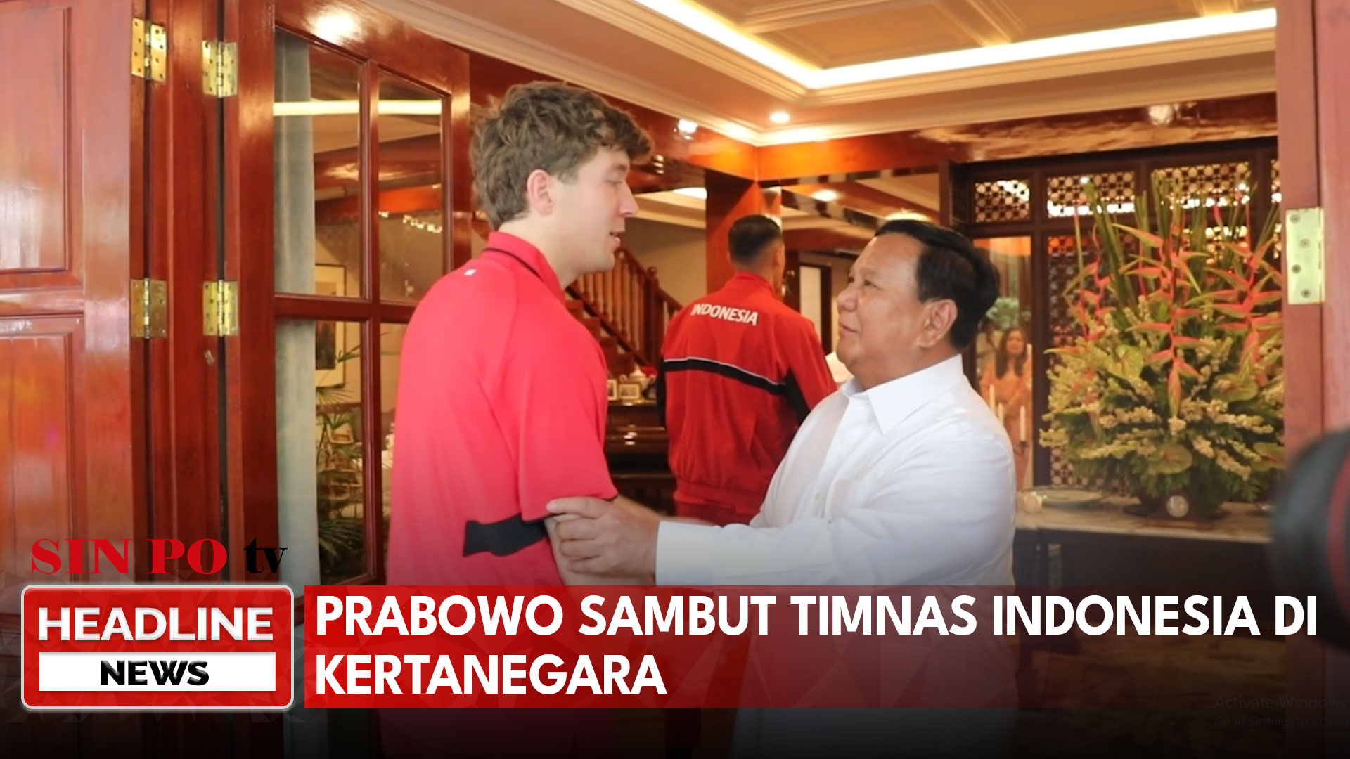 Prabowo Sambut Timnas Indonesia Di Kertanegara