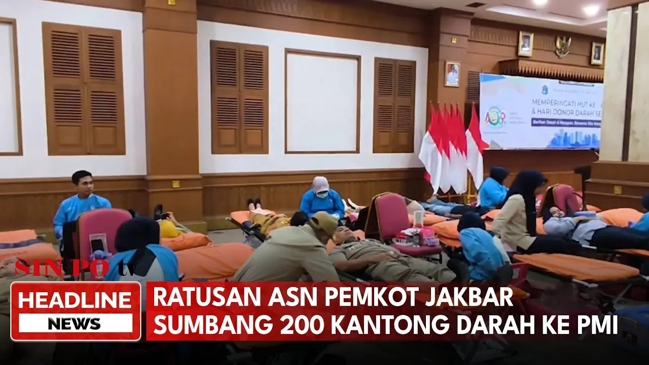 Ratusan ASN Pemkot Jakbar Sumbang 200 Kantong Darah Ke PMI