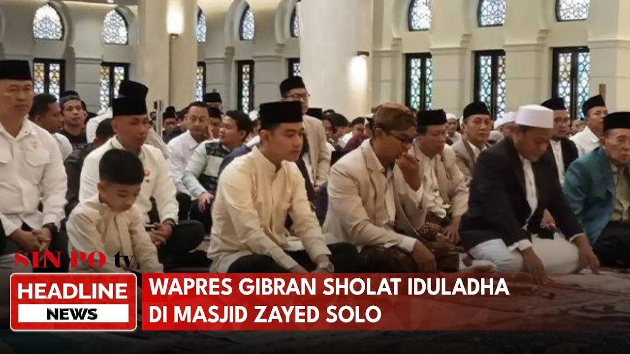 Salat Iduladha Di Masjid Zayed Solo, Wapres Gibran Serahkan Sapi Kurban Berbobot 1 Ton