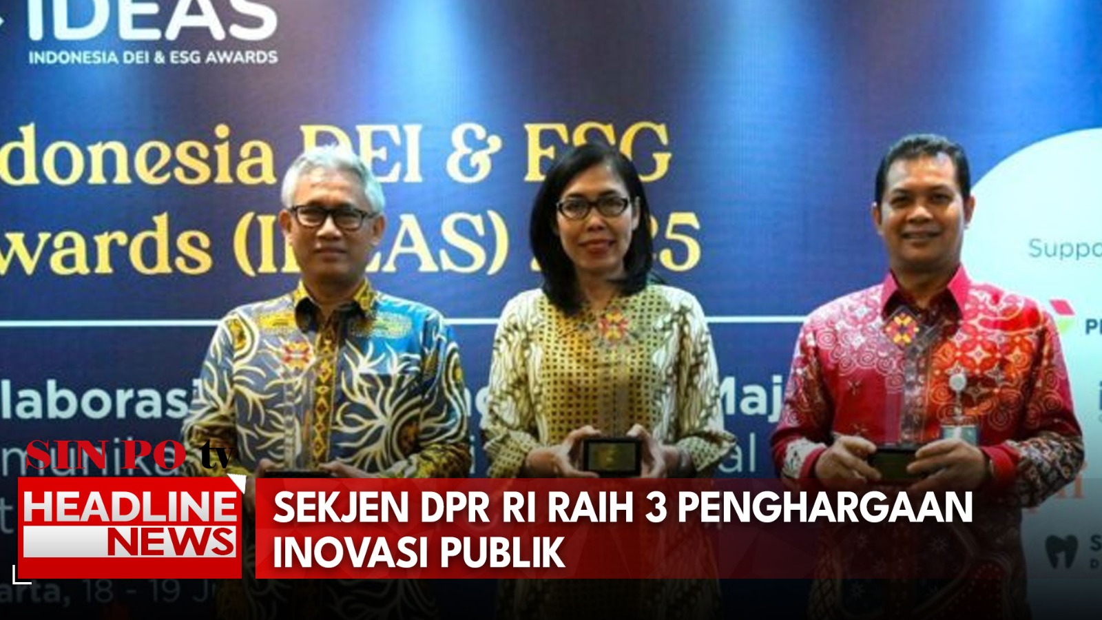 Sekjen DPR RI Raih 3 Penghargaan Inovasi Publik