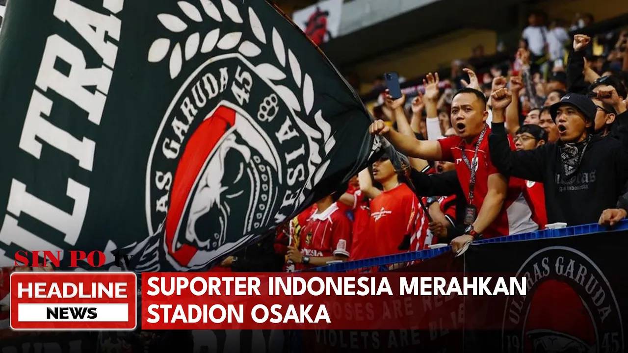 Suporter Indonesia Merahkan Stadion Osaka