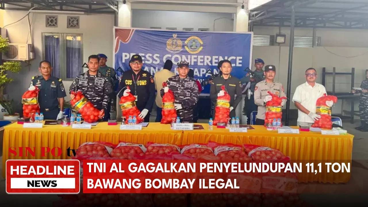 TNI AL Gagalkan Penyelundupan 11,1 Ton Bawang Bombay Ilegal